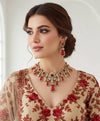 MAHNOOR Ruby red Sabyasachi inspired Doublet Stone Necklace with Earrings, Indian Pakistani wedding bridal jewelry, kundan cz necklace set