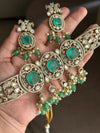 TANISHI Mint green Doublet Stone kundan Necklace choker Set  Earrings,moissanite kundan Indian Pakistani wedding bridal  jewelry