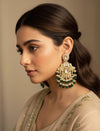 KIMI  Elephant motif Green earrings / Bollywood kundan earrings /Pakistani Wedding bridal / Indian Diwali jewelry/green colour chandbali