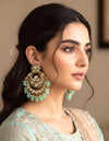 SABAA mint green kundan meenakari chandbali earrings /Bollywood earings / Pakistani punjabi Wedding /Navratri Indian Diwali costume jewelry