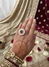 ALYA Ruby red adjustable kundan ring , Indian ethnic high quality ring, Indian Pakistani bridal jewelry