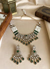 KASHMIRA Green Premium quality Moissanite and kundan Necklace set, Indian Pakistani wedding bridal jewelry uncut polki festive jewelry