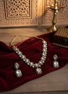 REEVA Clear stones Premium quality Moissanite and kundan cz Necklace set ,indian Pakistani wedding bridal colourless jewelry