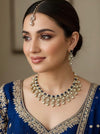 ARSHIA Royal blue Premium quality Moissanite and kundan Necklace set, Indian Pakistani wedding bridal jewelry,maangtika included