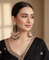 ZUNEIRA Black Red Gold Tone Royal Kundan Chandbali/ Indian dangler Earrings,Pakistani Wedding Jewelry/ bollywood kundan danglers