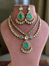 TARINI cz polki necklace set in Mint colour ,Indian Pakistani doublet stone mint green colour kundan wedding bridal jewelery