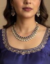 KALA High quality Purple necklace set in Polki diamond ,cz Kundan Necklace and earrings ,Indian Pakistani bridal jewelry