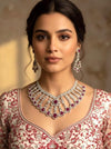 KASHIKA Ruby stones necklace earrings in American Diamond, high quality cz zircon jewelry,prom,gala dinner ruby colour jewellery set