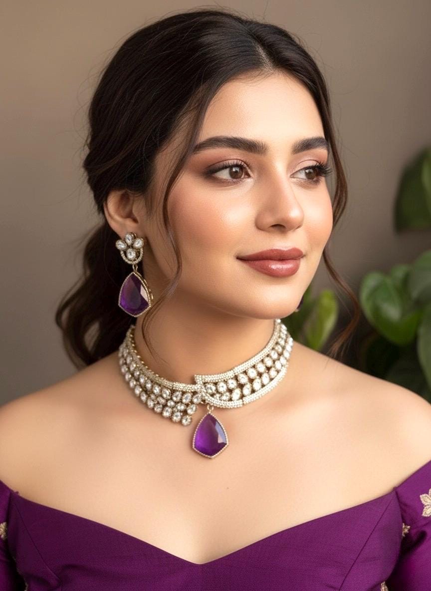 ANAISHA Purple Necklace Set