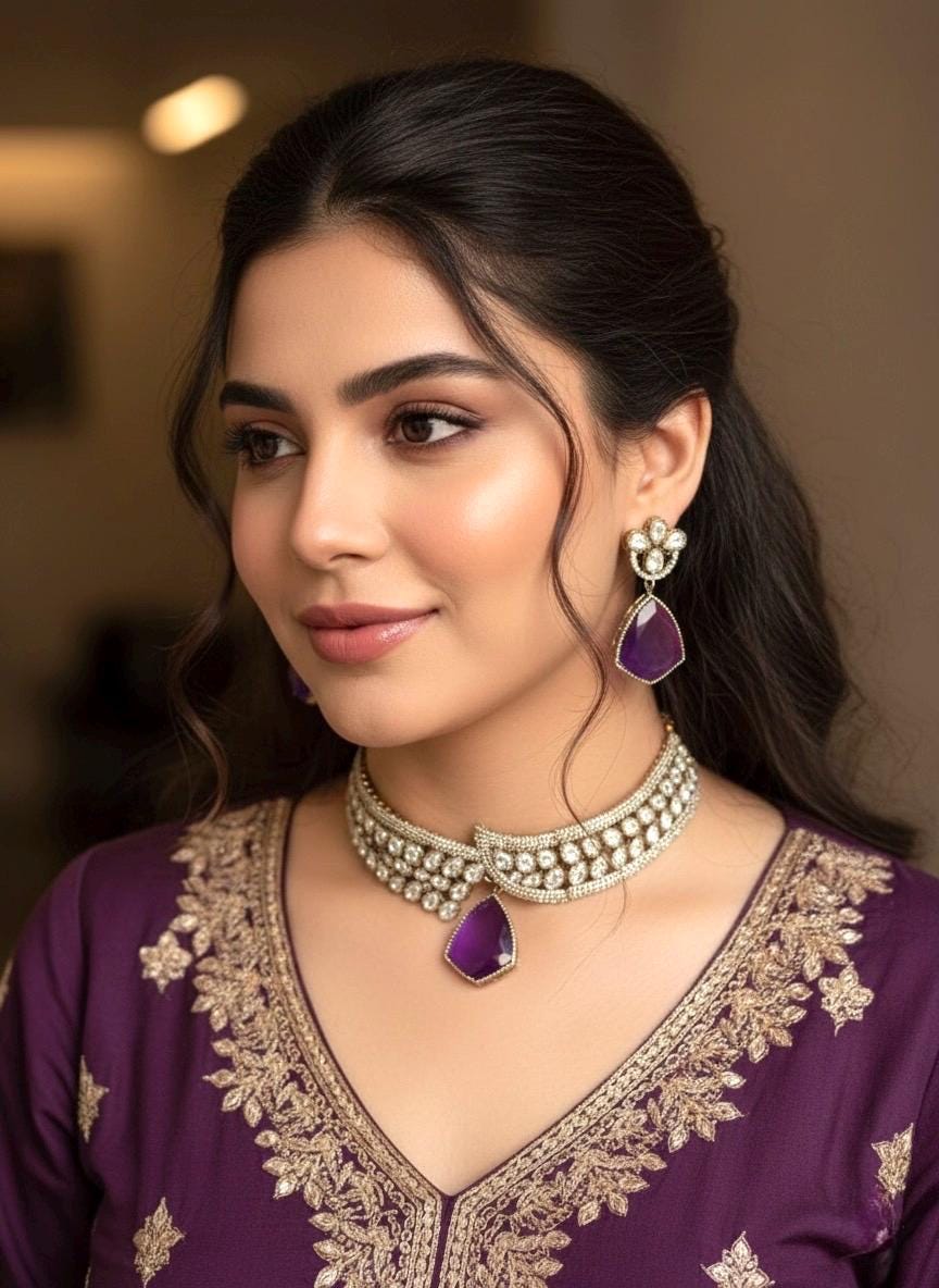 ANAISHA Purple Necklace Set