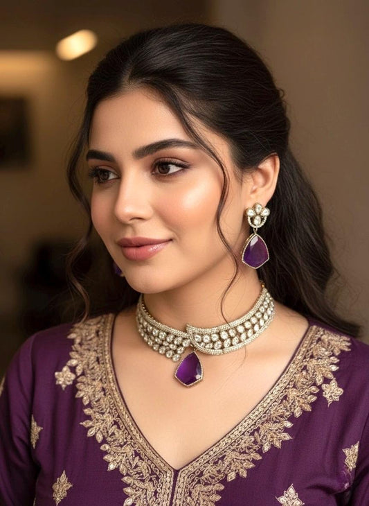 ANAISHA Purple Necklace Set