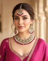 AMEIRA Pink Kundan Necklace Set