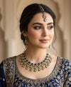 ARSHIA Royal blue Premium quality Moissanite and kundan Necklace set, Indian Pakistani wedding bridal jewelry,maangtika included