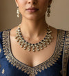 ARSHIA Royal blue Premium quality Moissanite and kundan Necklace set, Indian Pakistani wedding bridal jewelry,maangtika included