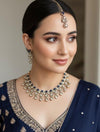ARSHIA Royal blue Premium quality Moissanite and kundan Necklace set, Indian Pakistani wedding bridal jewelry,maangtika included