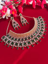 CAROLINE Premium quality American Diamond Choker Necklace set in Rose gold polish