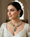 JIYA Sabyasachi inspired mint colour hasli style kundan necklace set in doublet stone Indian  pakistani wedding bridal jewelery