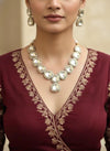 URVASHI Victorian  polki kundan two tone necklace set,indian bridal jewelry, Pakistani wedding jewellery,