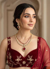 ROSINA Ruby Red Necklace earrings set in doublet stone