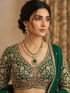 ROSINA Emerald green Necklace earrings set in doublet stone