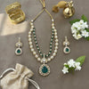 ROSINA Emerald green Necklace earrings set in doublet stone