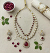 ROSINA Ruby Red Necklace earrings set in doublet stone