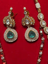 ROSINA Premium quality  Kundan Necklace set in Doublet stone, Mint Ruby Kundan Indian Bridal Jewelry cz Diamond set