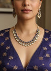 KALA High quality Purple necklace set in Polki diamond ,cz Kundan Necklace and earrings ,Indian Pakistani bridal jewelry