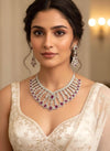 KASHIKA Ruby stones necklace earrings in American Diamond, high quality cz zircon jewelry,prom,gala dinner ruby colour jewellery set
