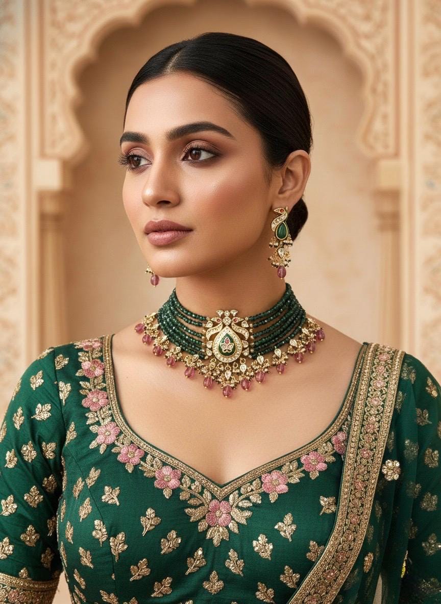 ALIZA Green Necklace Set