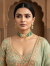 PRAGNA Sabyasachi inspired Mint pink Fusion Kundan choker set, necklace set, indian wedding Rajwada jewelry/ pakistani jewelry
