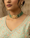 PRAGNA Sabyasachi inspired Mint pink Fusion Kundan choker set, necklace set, indian wedding Rajwada jewelry/ pakistani jewelry
