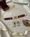 PRAGNA Sabyasachi inspired Ruby Fusion Kundan choker set, necklace set, indian wedding Rajwada jewelry/ pakistani jewelry
