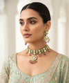 NIMISHA Sabyasachi inspired Mint pink  Fusion Kundan choker set, necklace set, indian wedding Rajwada jewelry/ pakistani jewelry