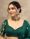ZARINA Emerald green cz polki choker necklace set,Indian Pakistani green colour kundan wedding bridal jewelery