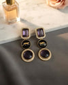 VIYA Sabyasachi inspired mauve purple earrings, Indian fusion earrings in mauve colour, indo western jewelry