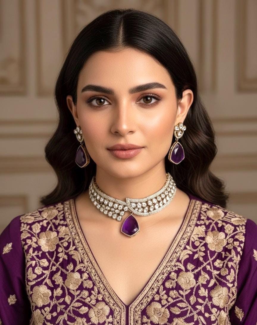 ANAISHA Purple Necklace Set