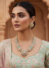 REYANA Royal look clear stones kundan hasli necklace set ,Indian Bridal Victorian choker kundan, gold finish kundan pakistani jewelry