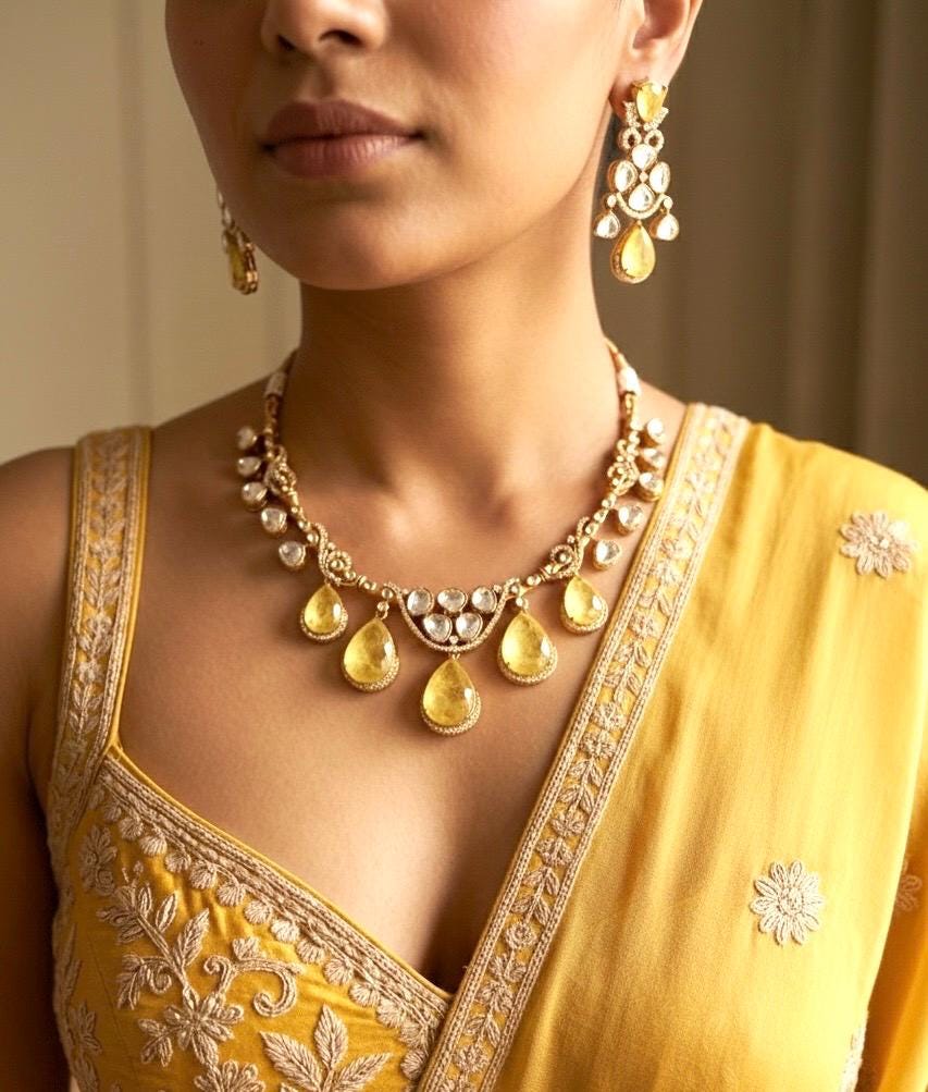 AMAYA Yellow Gold Hasli Necklace Set