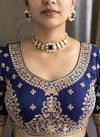SABAA Royal blue kundan polki Choker Set