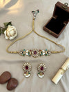 NIYA Sabyasachi inspired multicoloured kundan choker with Earrings, Indian  traditional navratna jewelry