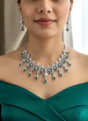 SOPHIE Emerald green American Diamond Necklace Set