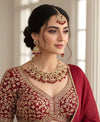 RINISHA red maroon Kundan  necklace set/ wedding jewelry pakistani bollywood jewelry/ punjabi indian kundan earrings maangtika