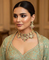 SHITAL Sabyasachi inspired Mint pink  Fusion Kundan choker set, necklace set, indian wedding Rajwada jewelry/ pakistani jewelry