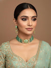PRAGNA Sabyasachi inspired Mint Fusion Kundan choker set, necklace set, indian wedding Rajwada jewelry/ pakistani jewelry