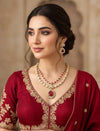 ROSINA Ruby Red Necklace earrings set in doublet stone