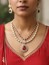 ROSINA Ruby Red Necklace earrings set in doublet stone