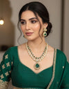 ROSINA Emerald green Necklace earrings set in doublet stone