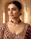 PRAGNA Sabyasachi inspired Ruby Fusion Kundan choker set, necklace set, indian wedding Rajwada jewelry/ pakistani jewelry