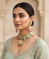NIMISHA Sabyasachi inspired Mint pink  Fusion Kundan choker set, necklace set, indian wedding Rajwada jewelry/ pakistani jewelry